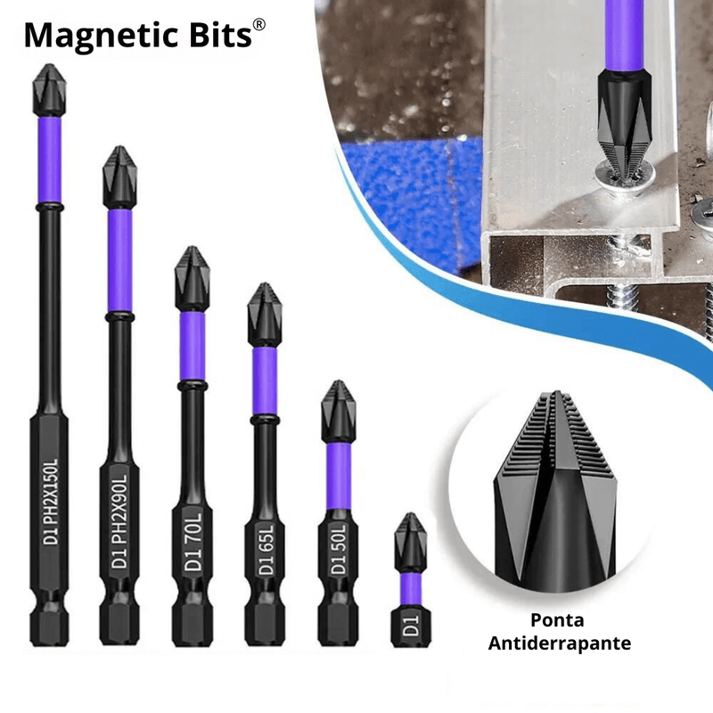 Kit Ponteira Magnéticas Antiderrapante - Magnetic Bits