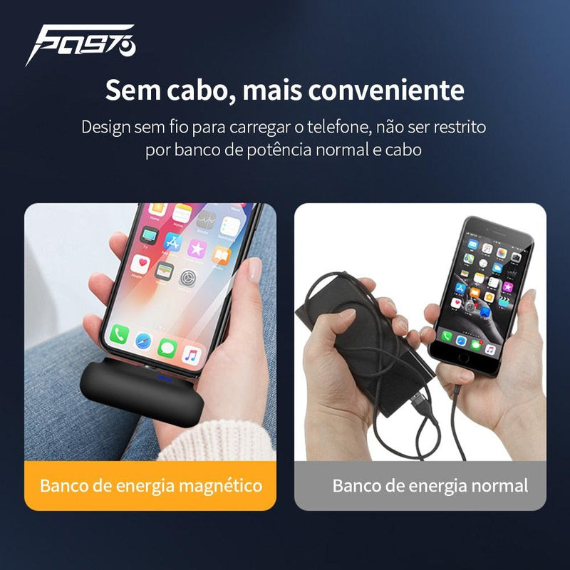 MINI CARREGADOR PORTÁTIL MAGNÉTICO - POWER BANK - BLACK MAMBA